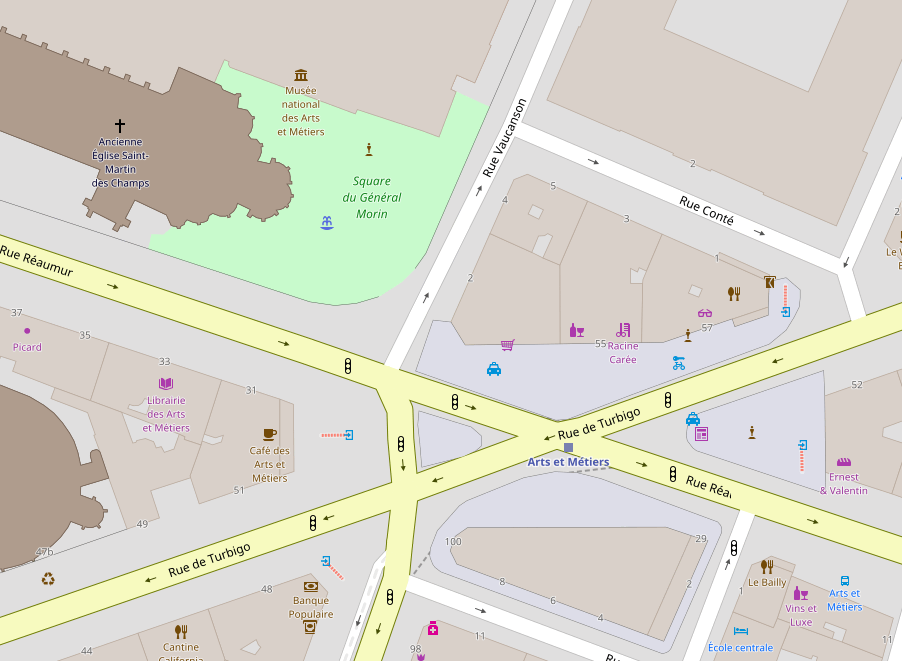 Arts et Metiérs neighborhood map